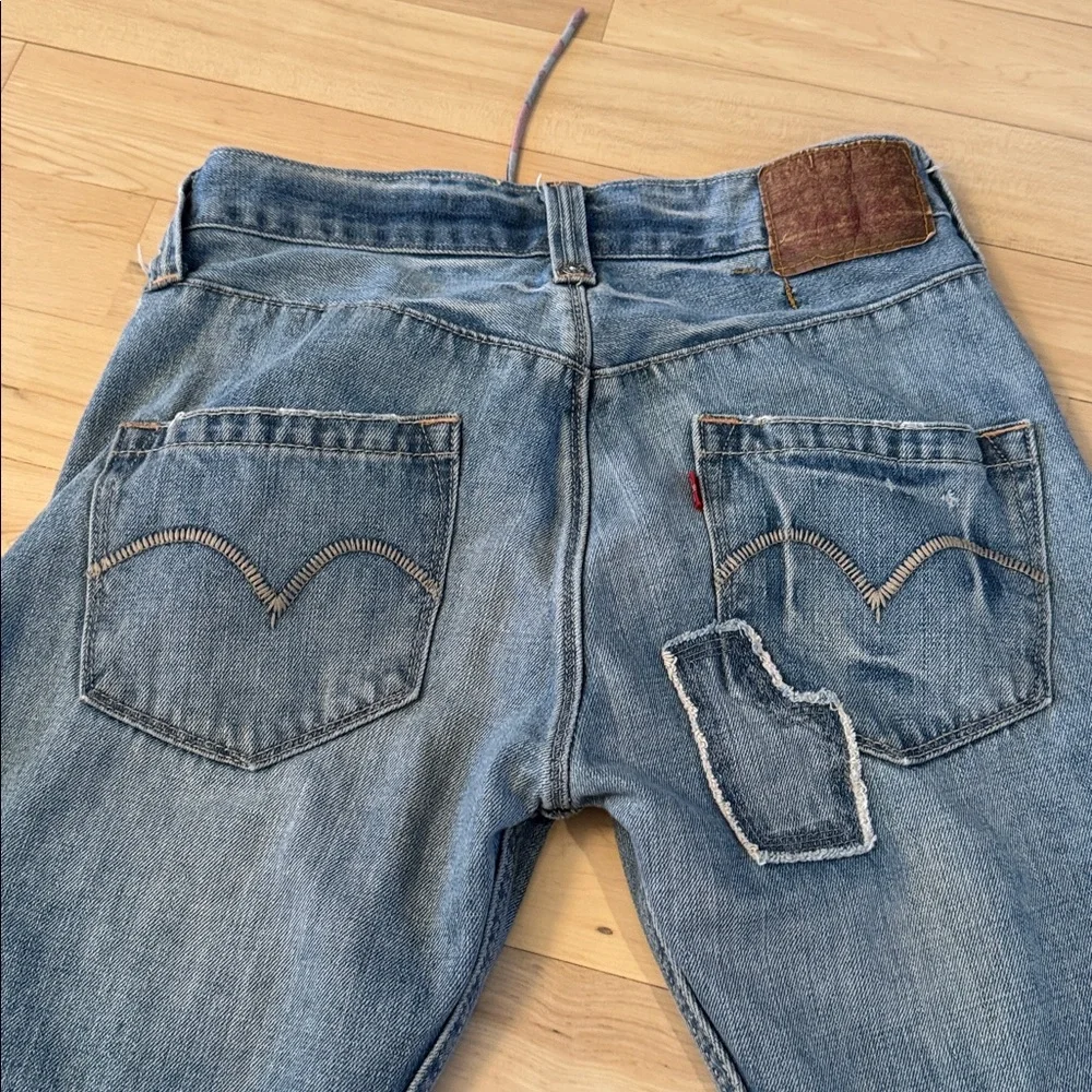 Levi's Engineered Jeans-Red Tab Button Fly Side Seam Split-Skater-Y2K-30x30-Rare - Picture 10 of 12